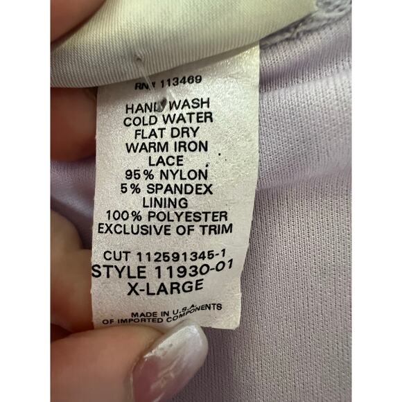 Purple Lace Boho Dress Cottage Indie Fairy Festival Hippie XL Drop Waist - Picture 3 of 7